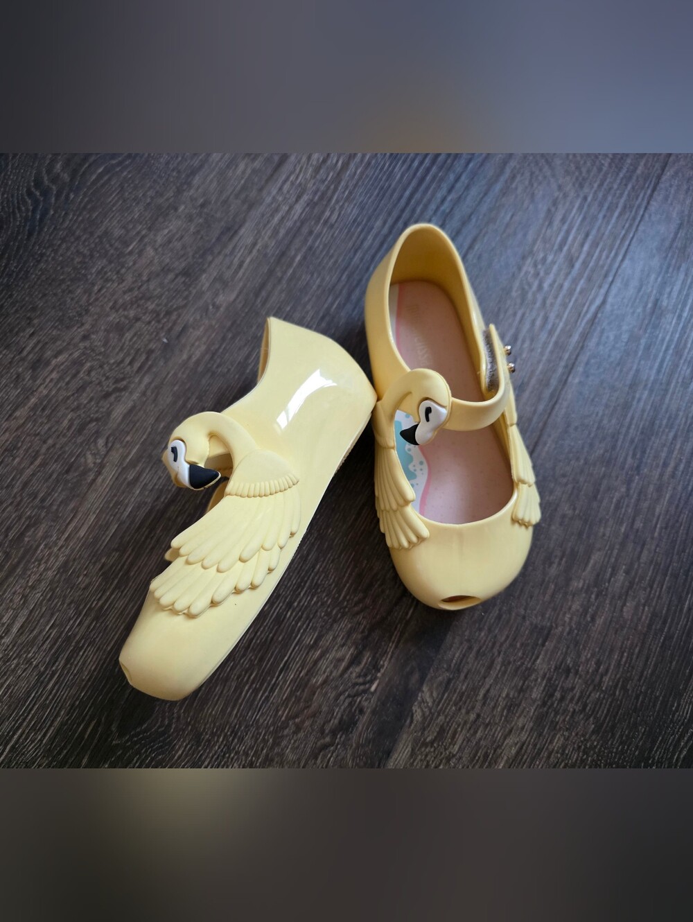 Mini Melissa Mini Ultragirl Flamingo pastel yellow Mary Jane flats